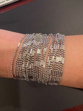 🐿️ any jewelry w squirrel is 5 for $20. Silver Multi-Row Beaded Wrap Bracelet